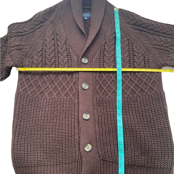 Logan Hill Medium Men Acrylic Chocolate Brown Long Sleeve Button Up Card… - Picture 8 of 14